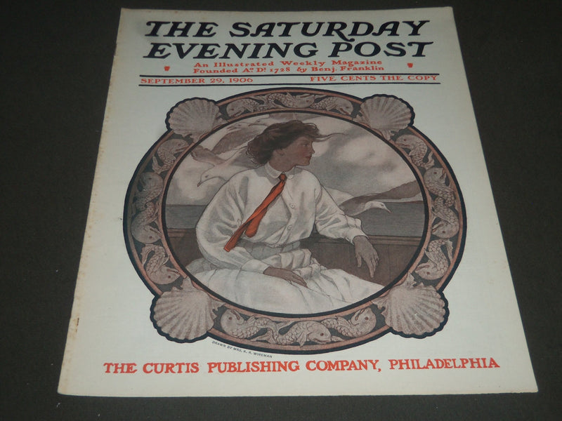 1906 SEPTEMBER 29 THE SATURDAY EVENING POST MAGAZINE - ILLUSTRATED COVER- SP 989