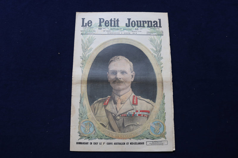 1917 MAR 4 LE PETIT JOURNAL SUPPLEMENT ILLUSTRE MAGAZINE -GEN. BIRDWOOD -NP 8799