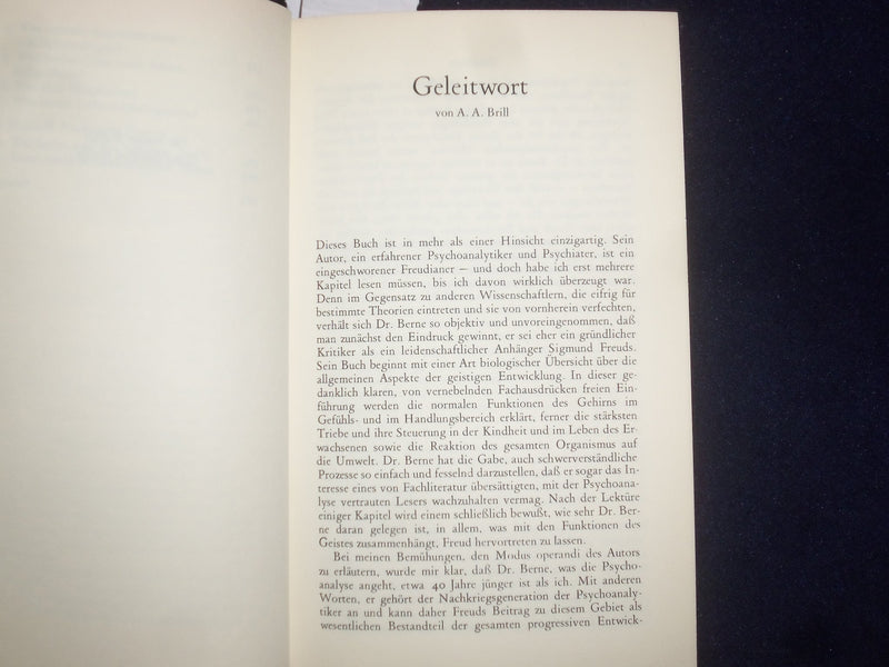 1968 SPRECHSTUNDEN FUR DIE SEELE HARDCOVER BOOK -DR. ERIC BERNE GERMAN - KD 9016