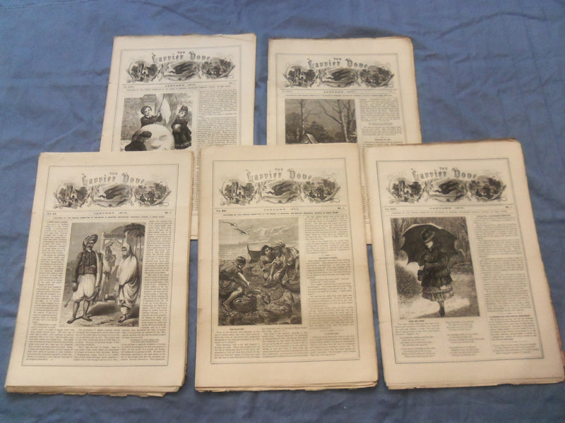 1873-1877 CARRIER DOVE NEWSPAPER -PROTESTAND EPISCOPAL CHURCH-LOT OF 60- NP 8413