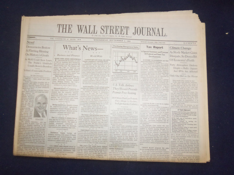1998 SEPTEMBER 2 THE WALL STREET JOURNAL -YELTSIN'S UNENVIABLE POSITION - WJ 113