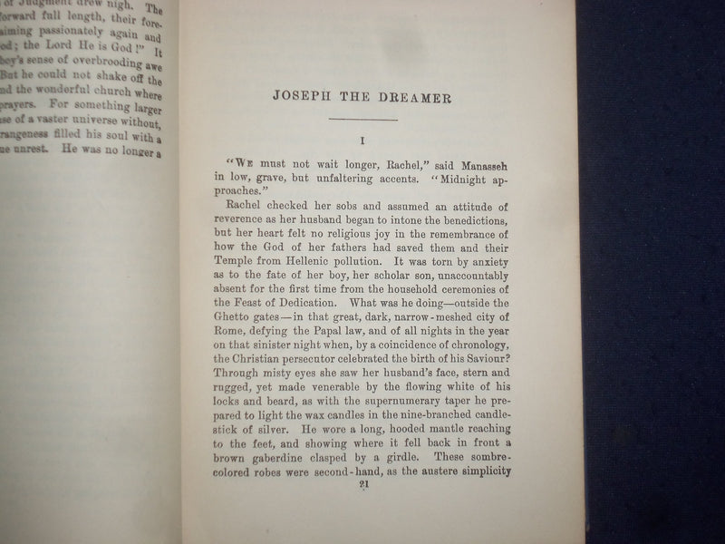 1943 DREAMERS OF THE GHETTO HARDCOVER BOOK BY ISRAEL ZANGWILL - KD 9135