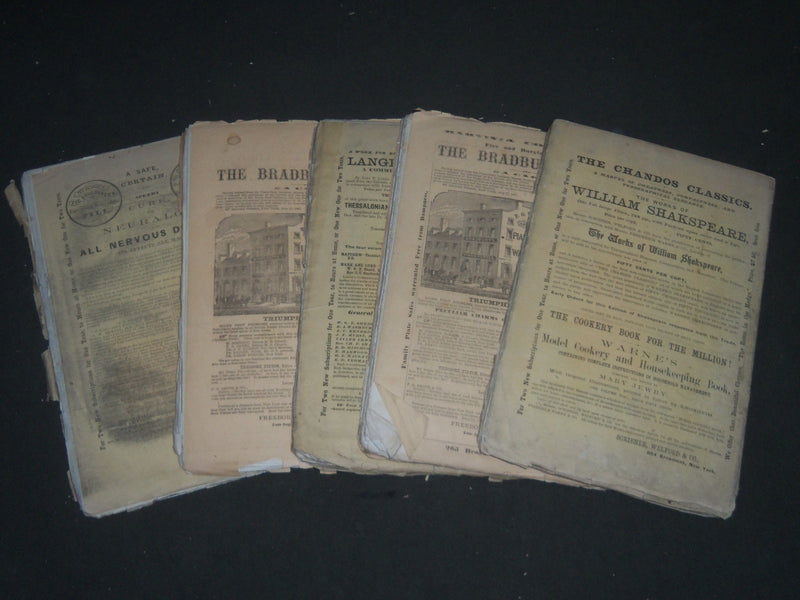 1868-1869 HOURS AT HOME MAGAZINE LOT OF 5 ISSUES - WR 1280