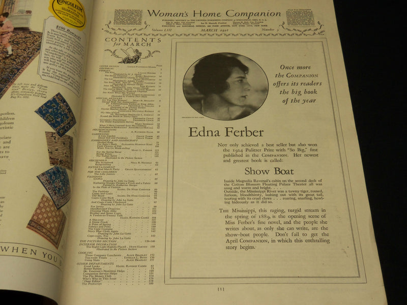 1926 MARCH WOMAN'S HOME COMPANION MAGAZINE - BEAUTIFUL FRONT COVER - F 567V