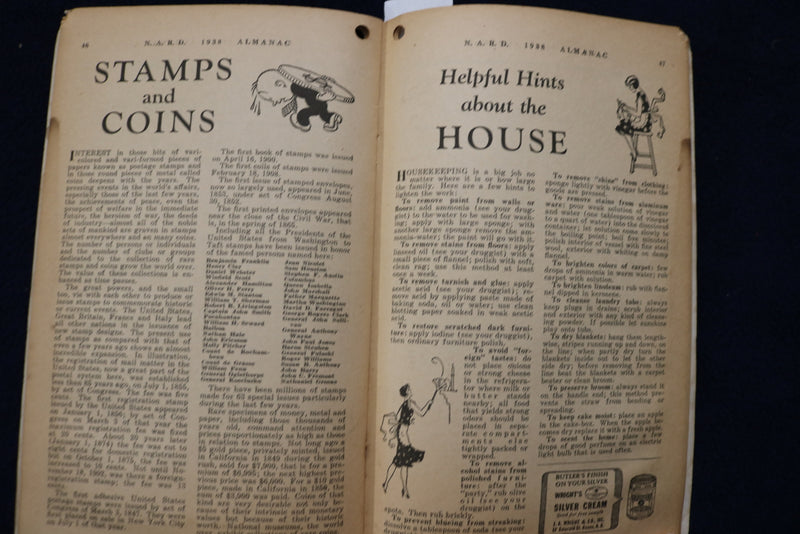 1938 NARD ALMANAC - MEIER DRUG COMPANY - COLUMBIA CITY, IN - SOFTCOVER - K 1493