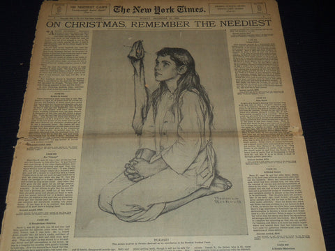 1938 DEC 25 NEW YORK TIMES REMEMBER THE NEEDIEST - NORMAN ROCKWELL - NT 9557