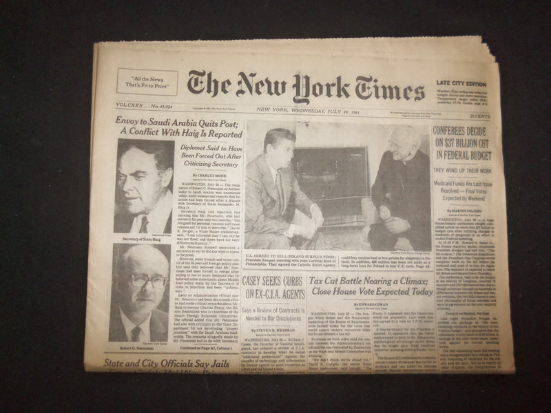 1981 JULY 29 NEW YORK TIMES NEWSPAPER - PRINCE CHARLES & DIANA TO MARRY- NP 8399