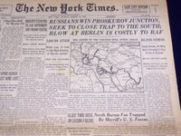 1944 MARCH 26 NEW YORK TIMES - RUSSIANS WIN PROSKUROV JUNCTION - NT 1786