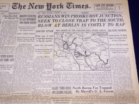 1944 MARCH 26 NEW YORK TIMES - RUSSIANS WIN PROSKUROV JUNCTION - NT 1786