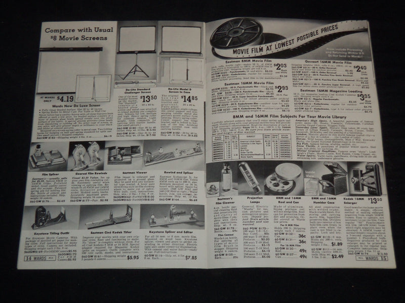 1938 MONTGOMERY WARDS CAMERA CATALOG - J 9138