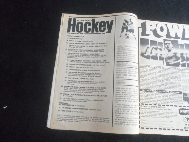 1973 DECEMBER ACTION SPORTS HOCKEY MAGAZINE - BRAD PARK COVER - B 6235L