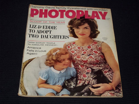 1962 MARCH PHOTOPLAY MAGAZINE - JACKIE & CAROLINE KENNEDY FRONT COVER - E 16732