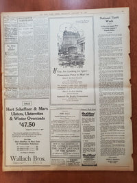 1921 JANUARY 20 NEW YORK TIMES NEWSPAPER - CARPENTER FIGHT IS OFF - NT 8107