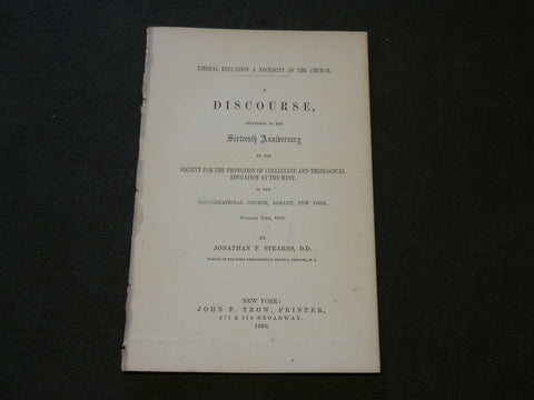 1860 JONATHAN F. STEARNS DISCOURSE - ALBANY NEW YORK - J 6178