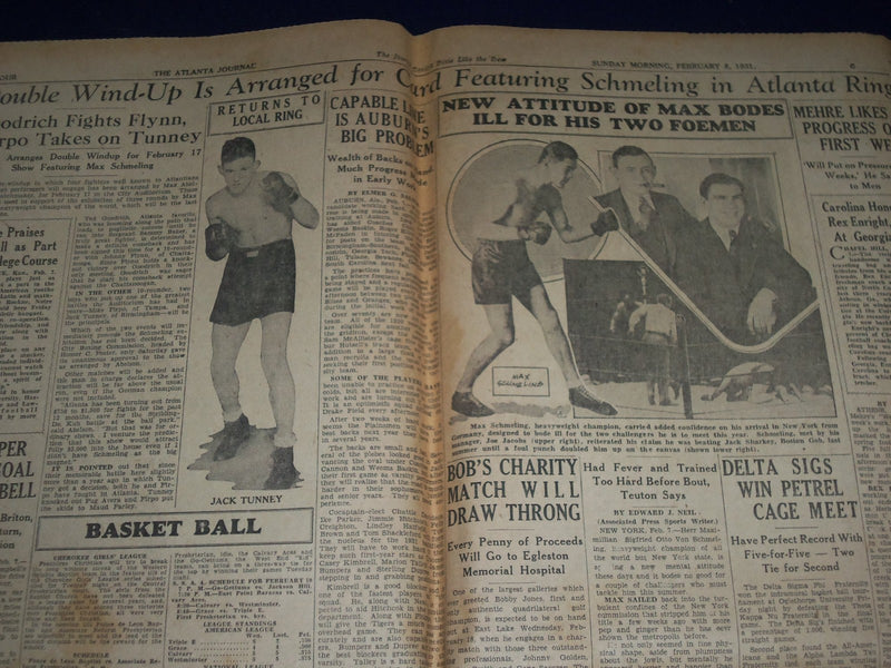 1931 FEBRUARY 31 THE ATLANTA JOURNAL SPORTS SECTION - VANDY CHECKS TECH- NP 972V