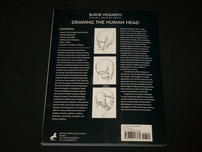 2002 DRAWING THE HUMAN HEAD SOFTCOVER BOOK BY BURNE HOGARTH - I 1981