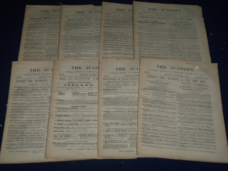 1887 THE ACADEMY WEEKLY REVIEW OF LITERATURE LOT OF 52 COMPLETE - LONDON - O 1