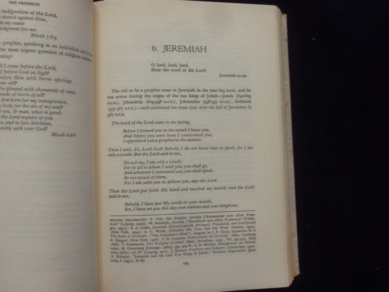 1962 THE PROPHETS HARDCOVER BOOK BY ABRAHAM J. HESCHEL - FIRST EDITION - KD 8938