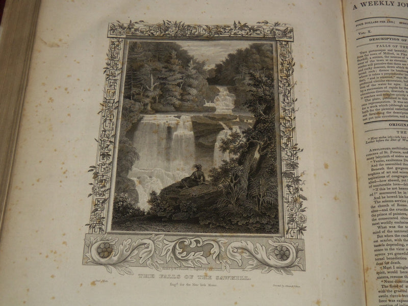 1832-1833 NEW YORK MIRROR AND LADIES GAZETTE BOUND VOLUME - ENGRAVINGS - R 89L