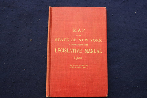 1920 NEW YORK STATE MAP - LEGISLATIVE MANUAL - HARDCOVER - K 975