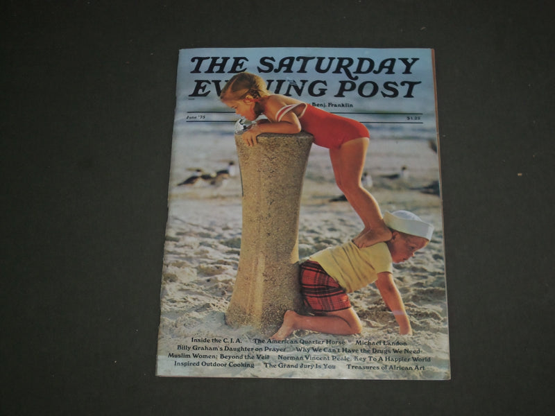 1975 JUNE THE SATURDAY EVENING POST MAGAZINE - KIDS AT WATER FOUNTAIN - B 4296