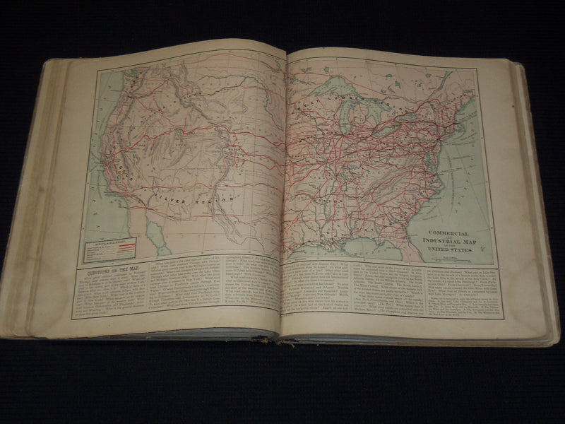 1879-1880 HARPER'S SCHOOL GEOGRAPHY ILLUSTRATED BOOKS LOT OF 2 - KD 7987
