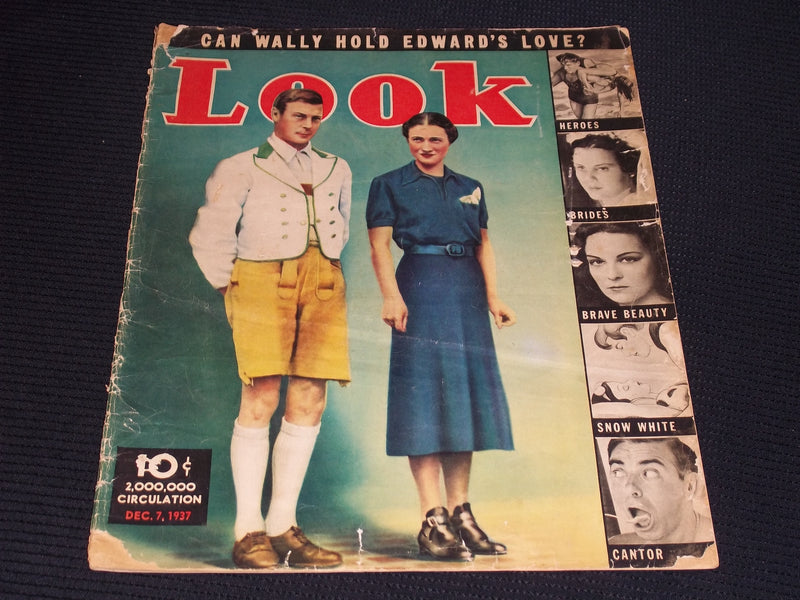1937 DECEMBER 7 LOOK MAGAZINE - DUKE & DUCHESS OF WINDSOR COVER - E 20319