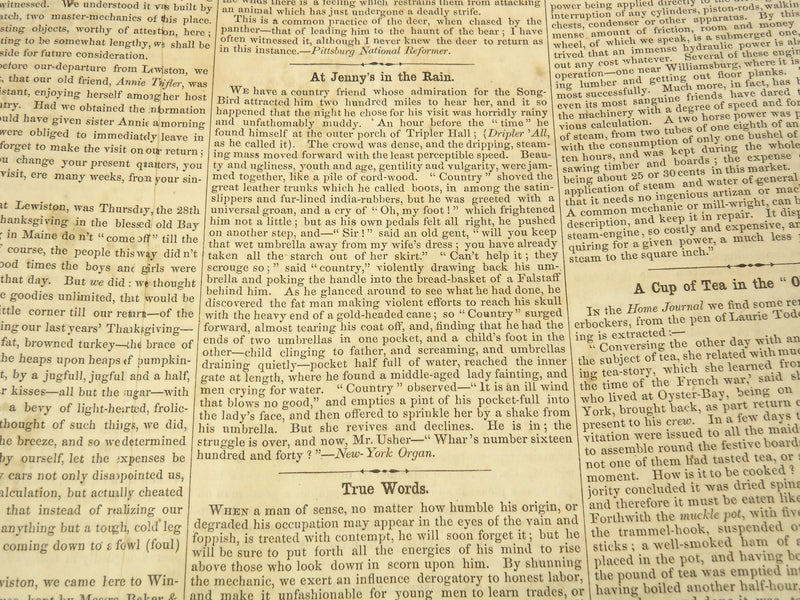 1850 DECEMBER 14 THE BOSTON MUSEUM NEWSPAPER - SNOW IMAGE - HAWTHORNE - NP 9039