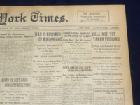 1916 JANUARY 21 NEW YORK TIMES - VILLA NOT YET TAKEN PRISIONER - NT 9070