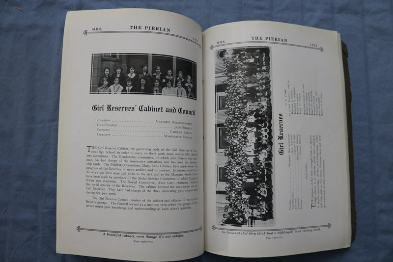 1923 THE PIERIAN MORTON HIGH SCHOOL YEARBOOK - RICHMOND, INDIANA- YB 3429