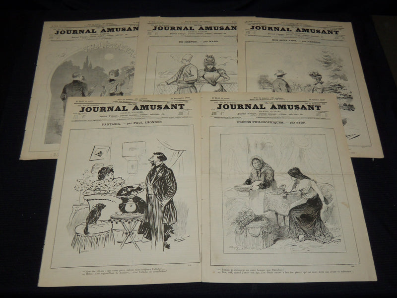 1897 JOURNAL AMUSANT ILLUSTRE FRENCH MAGAZINE LOT OF 29 - FASHION ILLUS- O 3197D