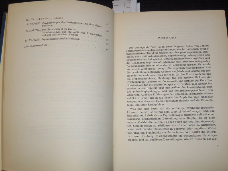 1949 PSYCHO THERAPEUTISCHE STUDIEN BOOK BY ERNST KRETSCHMER - GERMAN - KD 5634K