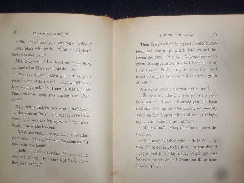 1884 FLAXIE GROWING UP HARDCOVER BOOK BY SOPHIE MAY - KD 9070