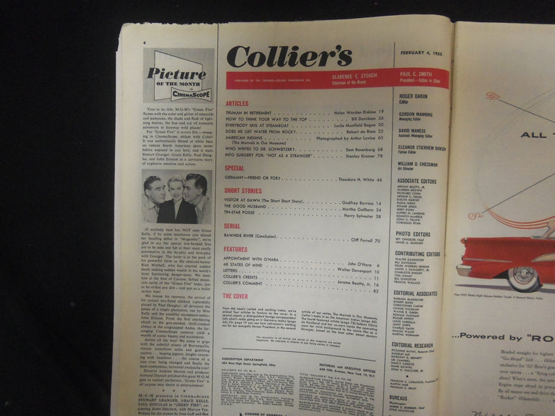 1955 FEBRUARY 4 COLLIER'S MAGAZINE - GREAT ILLUSTRATIONS, ARTICLES & ADS-ST 4529