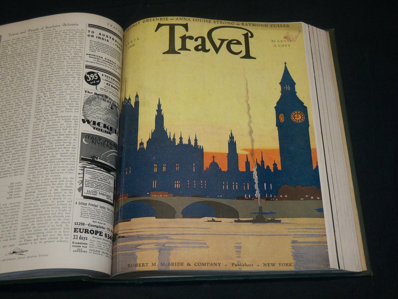 1929 NOV-1930 OCT TRAVEL MAGAZINE BOUND VOLUME - GREAT COVERS - KD 5991