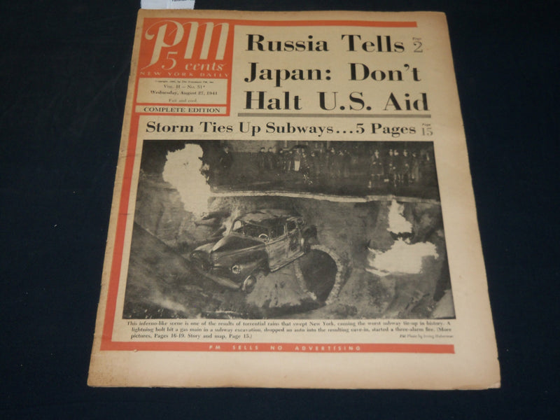 1941 AUGUST 27 PM'S WEEKLY NEWSPAPER - LESNEVICH BEATS MAURIELLO - NP 4934