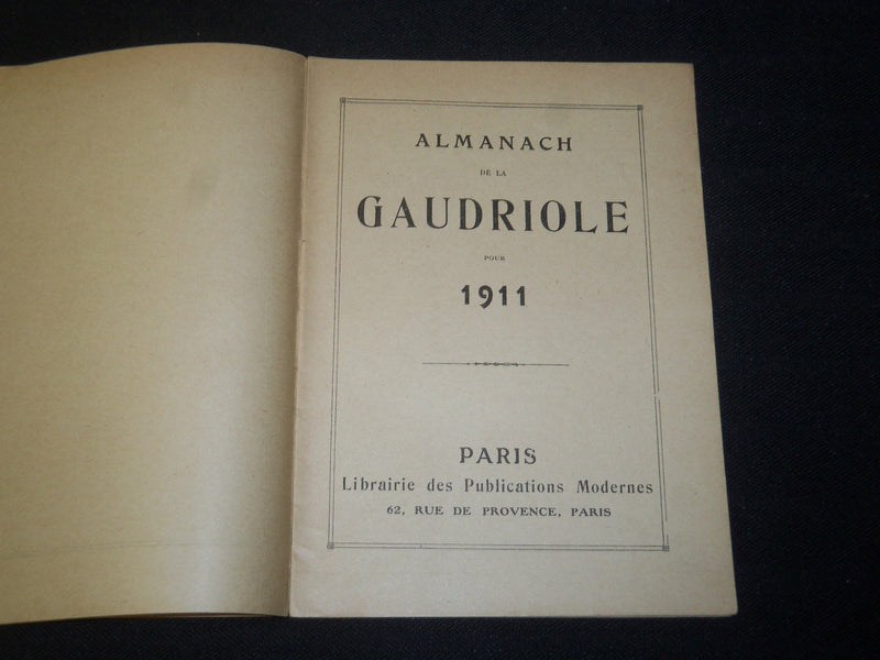 1911 ALMANACH DE LA GAUDRIOLE BOOK - FRENCH - NICE ILLUSTRATIONS - J 5476