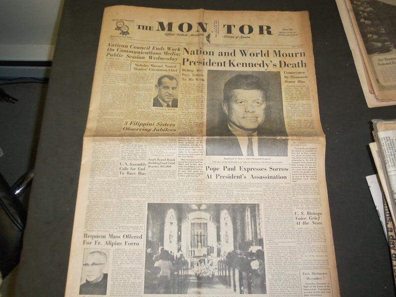 1963 NOV 29 THE MONITOR NEWSPAPER - NATION/WORLD MOURN KENNEDY'S DEATH - NP 3304