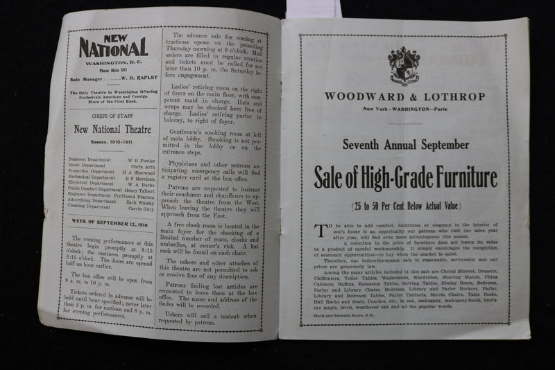 1910 SEPTEMBER 10 GET RICH QUICK WALLINGFORD PROGRAM - GEORGE M. COHAN - K 1962