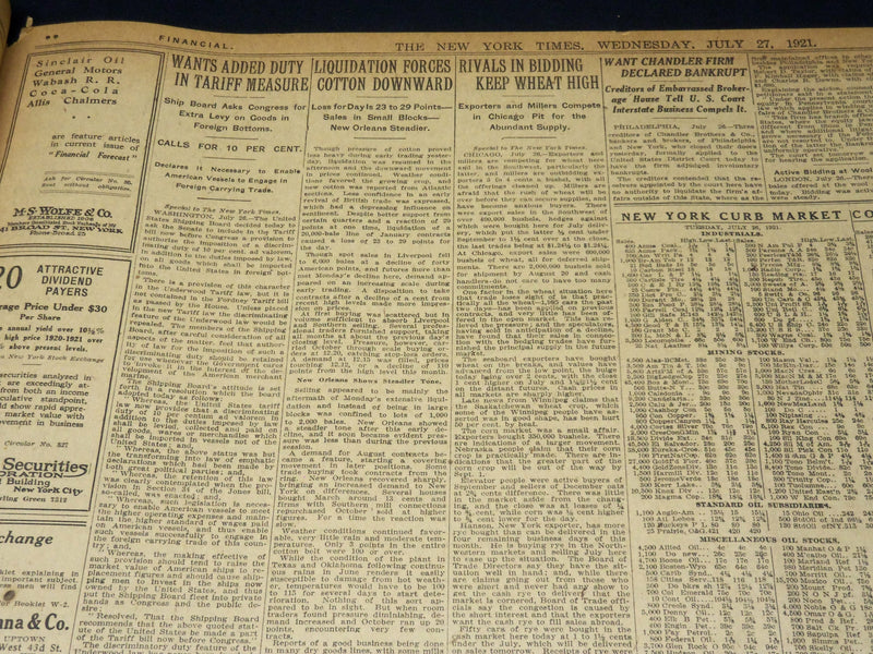 1921 JULY 27 NEW YORK TIMES - $2,000,000 BOGUS RUN STAMPS SEIZED - NT 8709