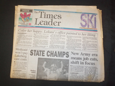 1993 DEC 11 WILKES-BARRE TIMES LEADER - NEW ARMY ERA MEANS JOB CUTS - NP 7558