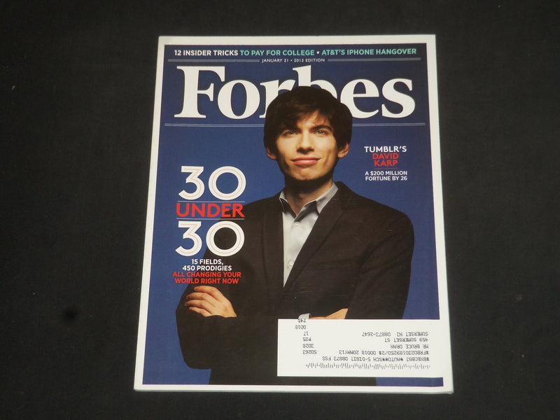 2013 JANUARY 21 FORBES MAGAZINE - TUMBLR'S DAVID KARP COVER - SP 7320