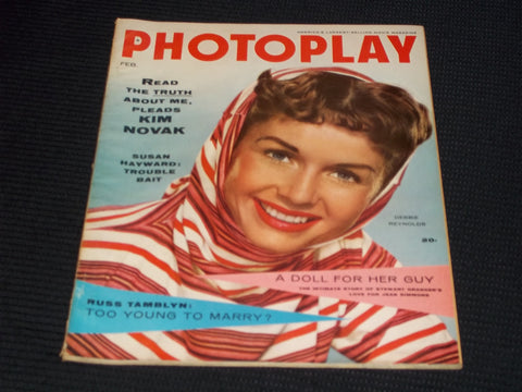 1956 FEBRUARY PHOTOPLAY MAGAZINE - DEBBIE REYNOLDS FRONT COVER - E 16706