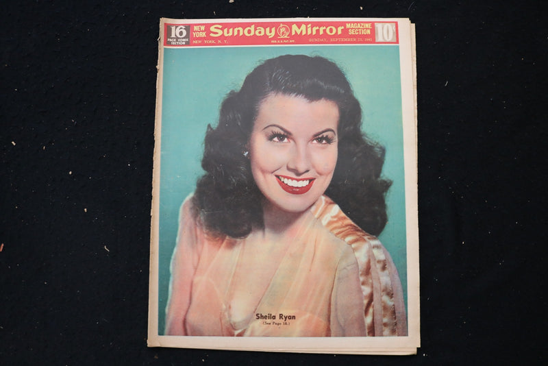 1945 SEPTEMBER 23 NY SUNDAY MIRROR MAGAZINE - SHEILA RYAN COVER - E 26172
