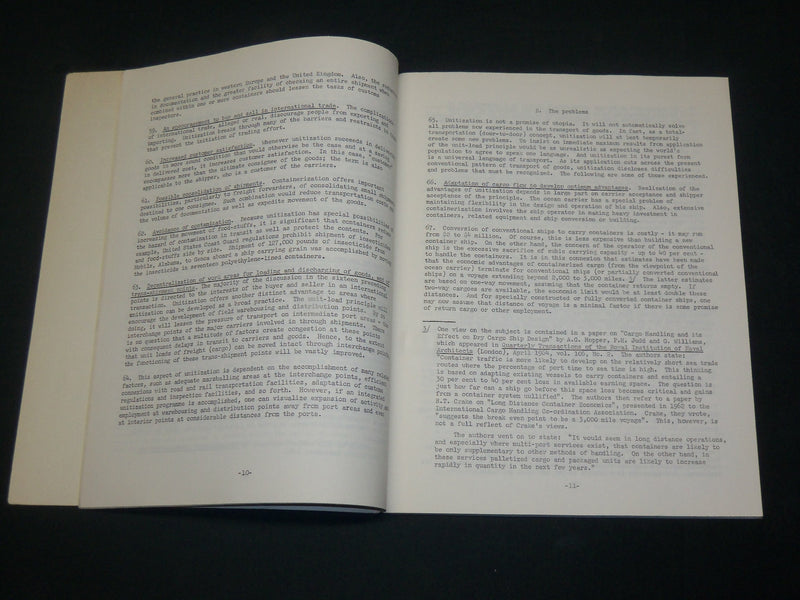 1966 U. N. UNIT - LOAD SYSTEM OF CARGO SHIPMENTS REPORTS LOT OF 2 - O 2750
