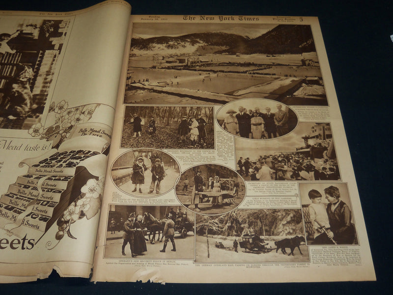 1921 JANUARY 30 NEW YORK TIMES PICTURE SECTION - PRESIDENT HARDING - NT 8923