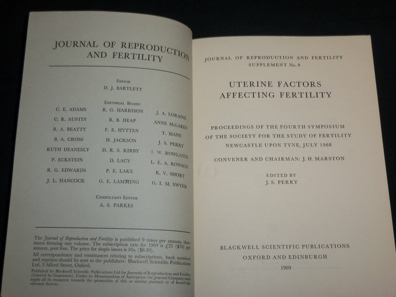1969 JUNE JOURNAL OF REPRODUCTION AND FERTILITY LOT OF 2 DIFFERENT - J 6838