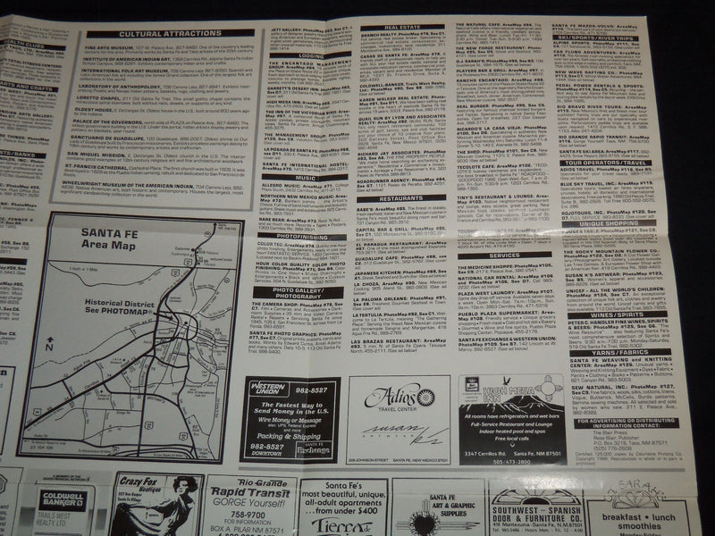 1986 SANTA FE PHOTO MAP & DIRECTORY - FOLD-OUT - J 8838