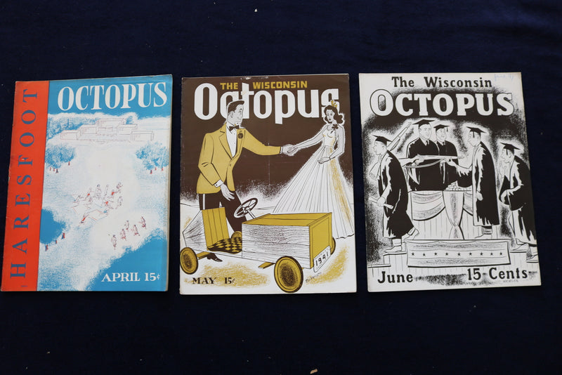1941 THE WISCONSIN OCTOPUS MAGAZINE - UNIVERSITY OF WISCONSIN -LOT OF 6 - O 3399