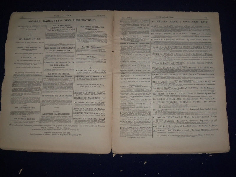 1877 THE ACADEMY WEEKLY REVIEW OF LITERATURE LOT OF 25 ISSUES - LONDON - O 2225